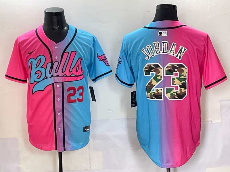 Men Chicago Bulls Nike 23 Jordan Blue pink NBA 2025 Jersey style 016